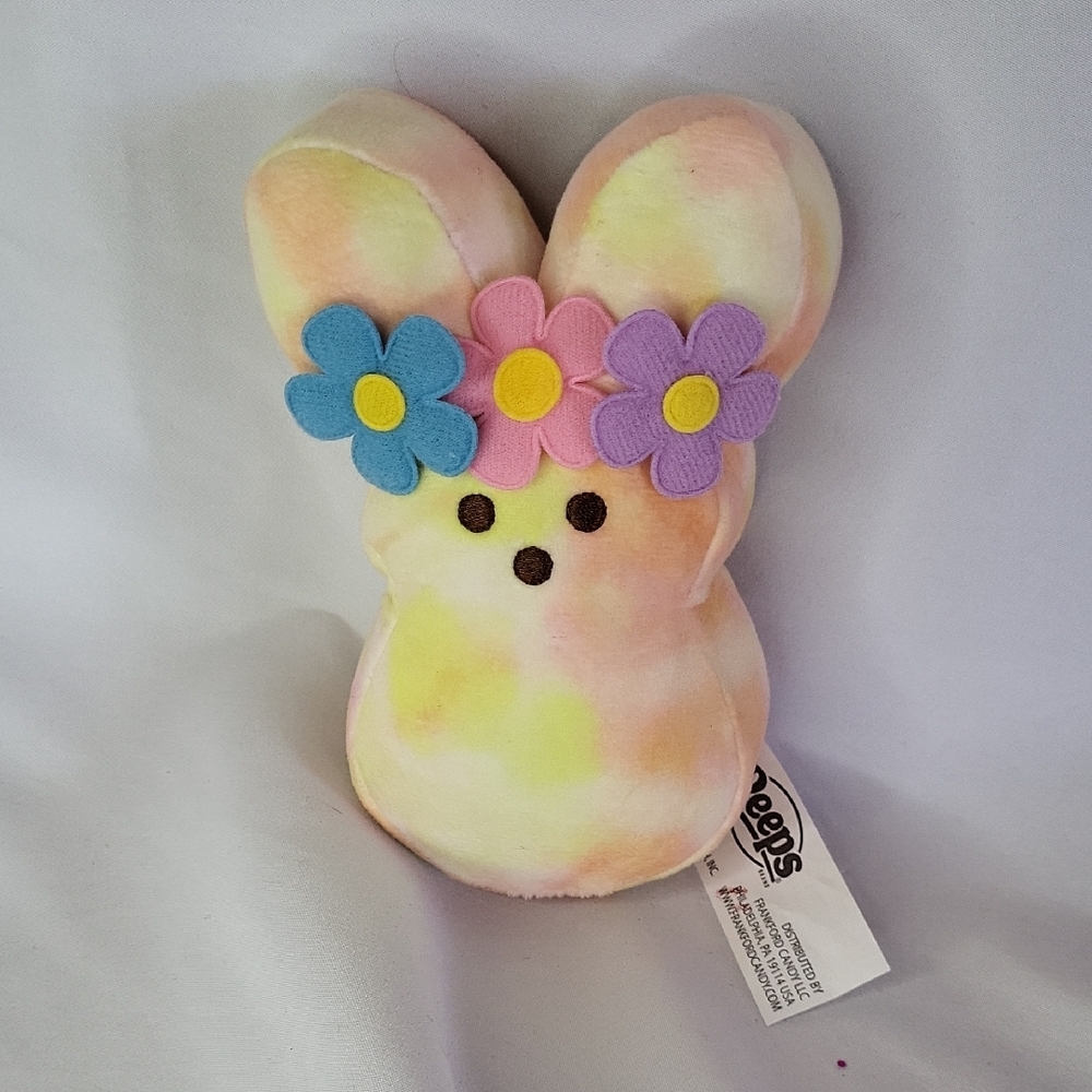 EASTER Bunny Peeps Pastel Plush with Flower Crown